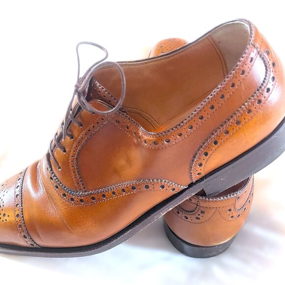 Sutor Mantellassi men\'s British tan wing tip Oxford shoes